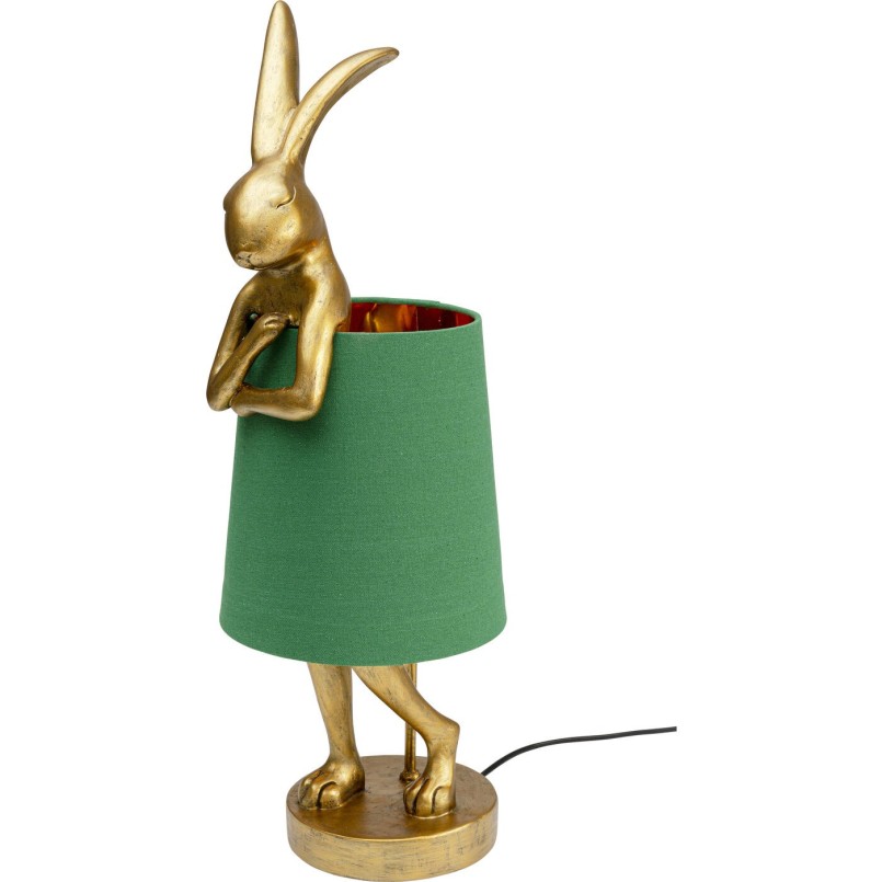 Lampe Animal lapin dorée et verte Kare Design