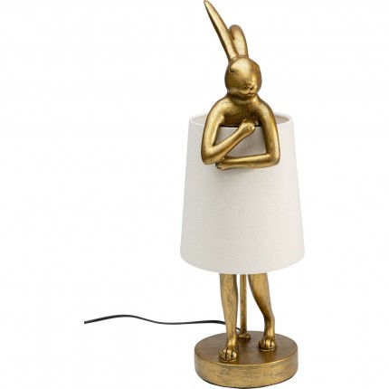 Lampe Animal Lapin dorée et beige 50cm Kare Design