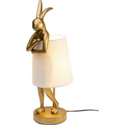 Lampe Animal Lapin dorée et beige 50cm Kare Design