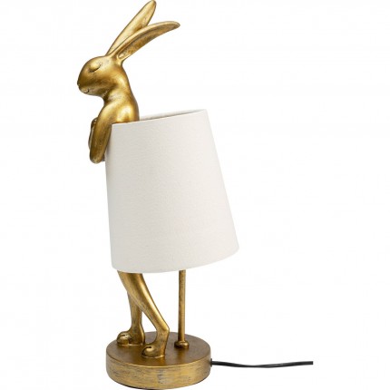 Lampe Animal Lapin dorée et beige 50cm Kare Design