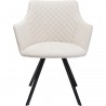 Chaise avec accoudoirs pivotante Coco crème et noire Kare Design
