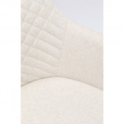 Chaise avec accoudoirs pivotante Coco crème et noire Kare Design