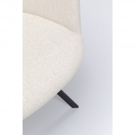 Chaise avec accoudoirs pivotante Coco crème et noire Kare Design