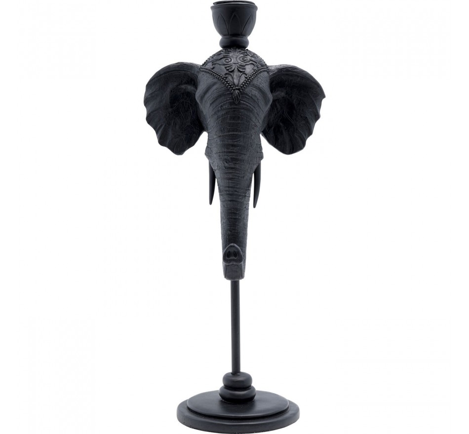 Bougeoir Elephant Head noir 36cm Kare Design
