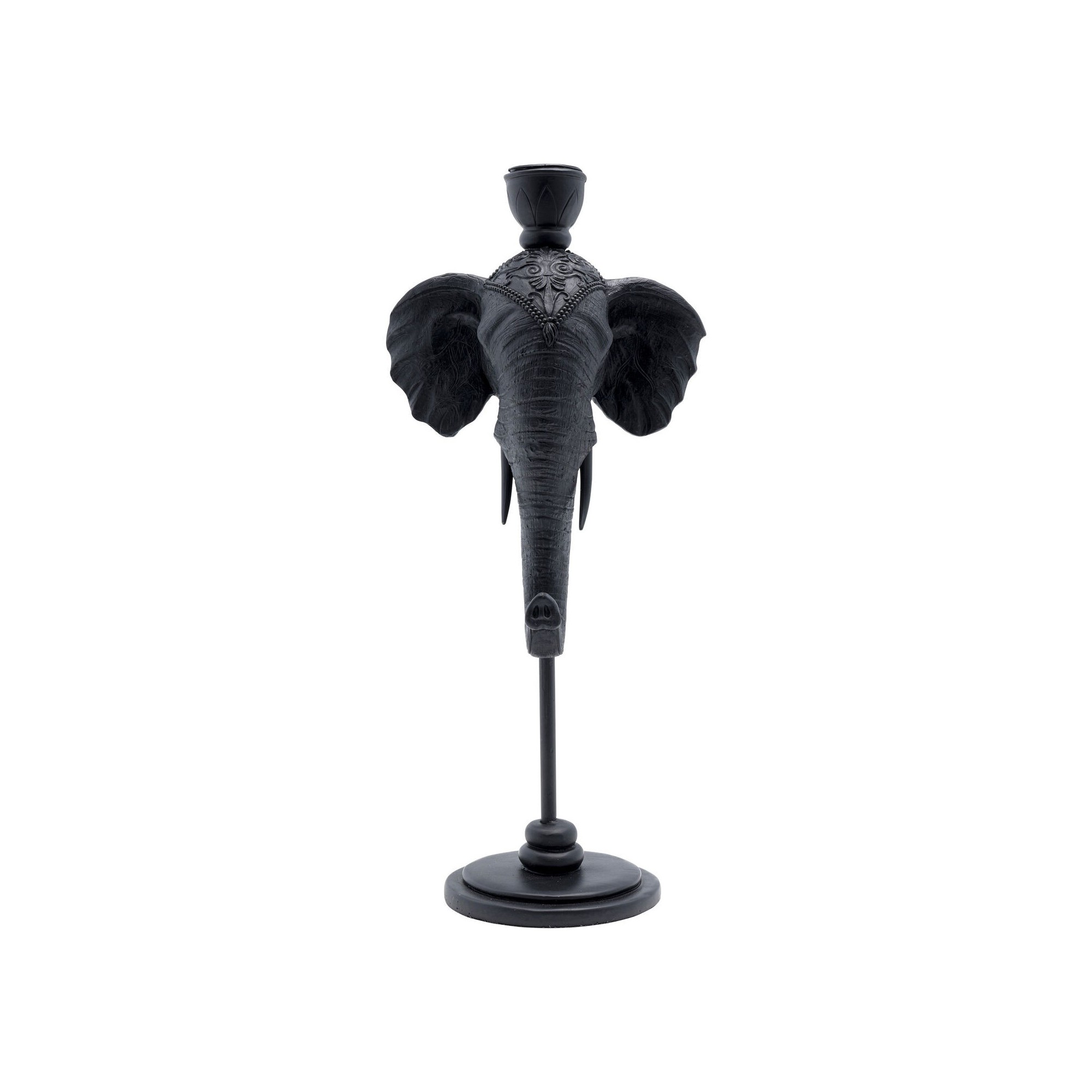 Bougeoir Elephant Head noir 36cm Kare Design