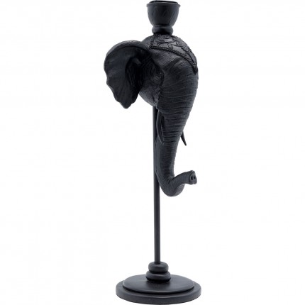 Bougeoir tête d'éléphant noir 36cm Kare Design
