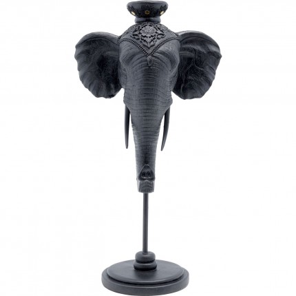 Bougeoir tête d'éléphant noir 49cm Kare Design