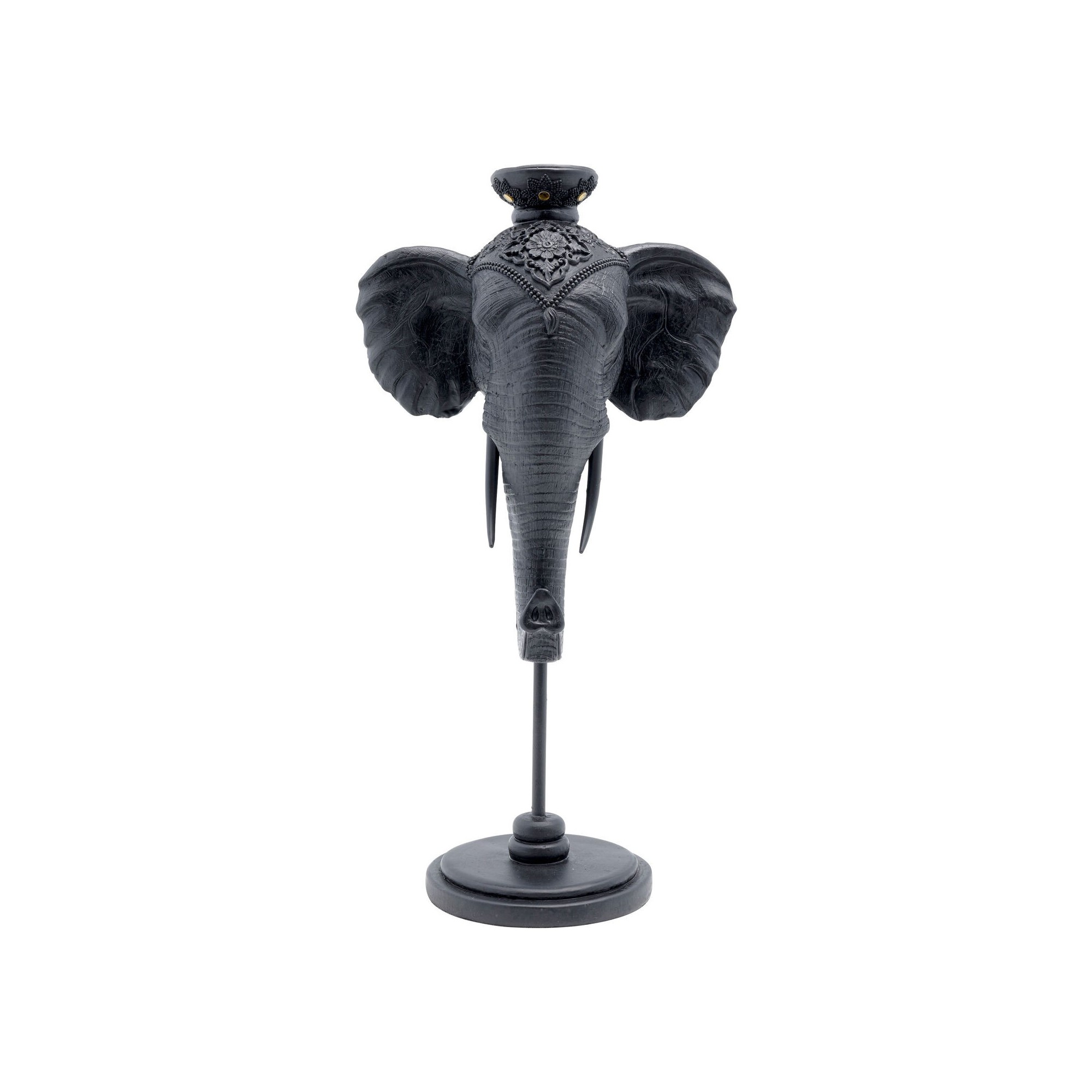 Bougeoir tête d'éléphant noir 49cm Kare Design