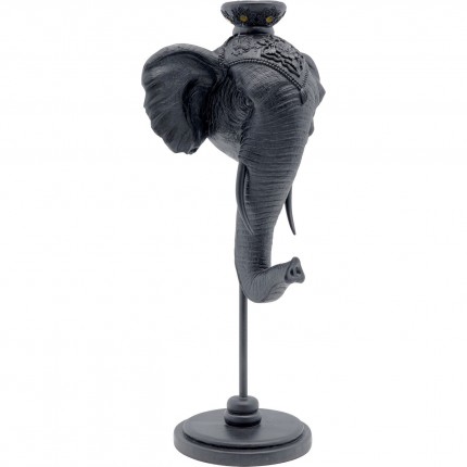 Bougeoir tête d'éléphant noir 49cm Kare Design