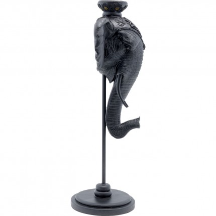 Bougeoir tête d'éléphant noir 49cm Kare Design