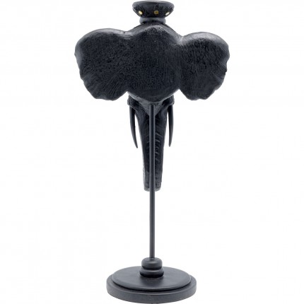 Bougeoir tête d'éléphant noir 49cm Kare Design