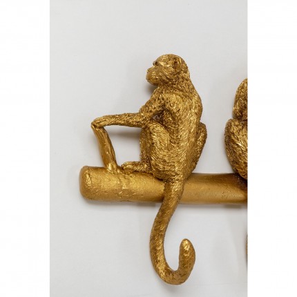 Wall Wardrobe monkey family gold 70cm Kare Design