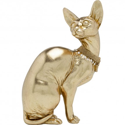 Déco Sitting Cat Audrey dorée 27cm Kare Design