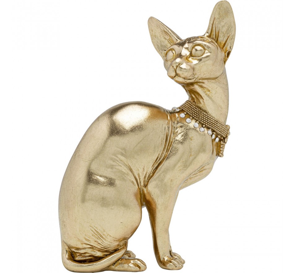 Déco Sitting Cat Audrey dorée 27cm Kare Design