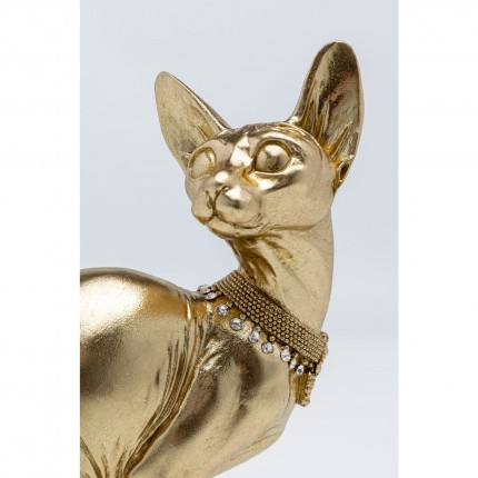 Déco Sitting Cat Audrey dorée 27cm Kare Design