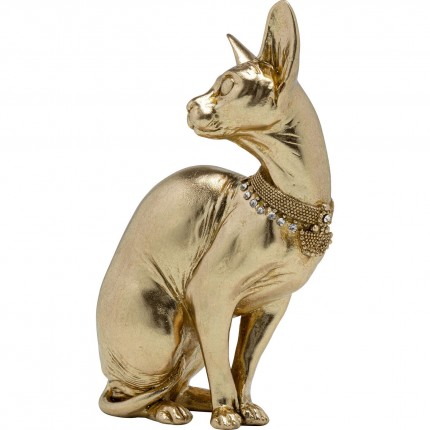 Déco Sitting Cat Audrey dorée 27cm Kare Design