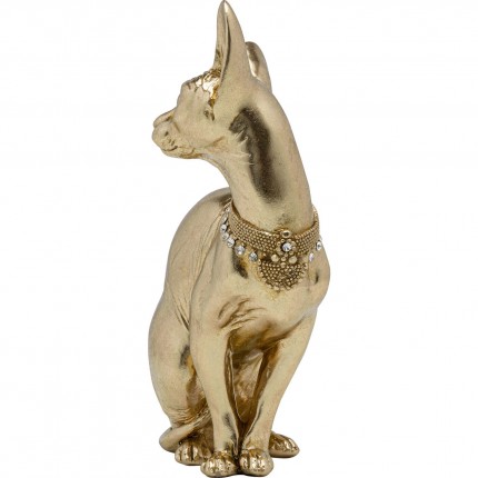 Déco Sitting Cat Audrey dorée 27cm Kare Design