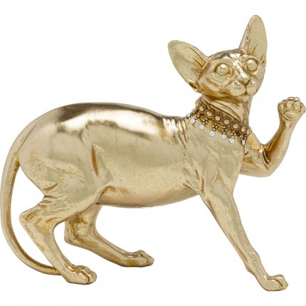 Déco chat sphynx debout doré Kare Design