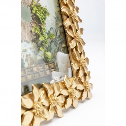 Cadre photo Flower fleurs dorées 21x26cm Kare Design