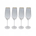 Flûtes à champagne Diamond Gold Rim set de 6 Kare Design