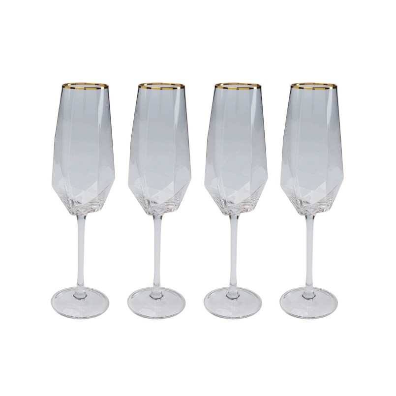 Flûtes à champagne Diamond Gold Rim set de 6 Kare Design