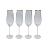 Flûtes à champagne Diamond Gold Rim set de 6 Kare Design