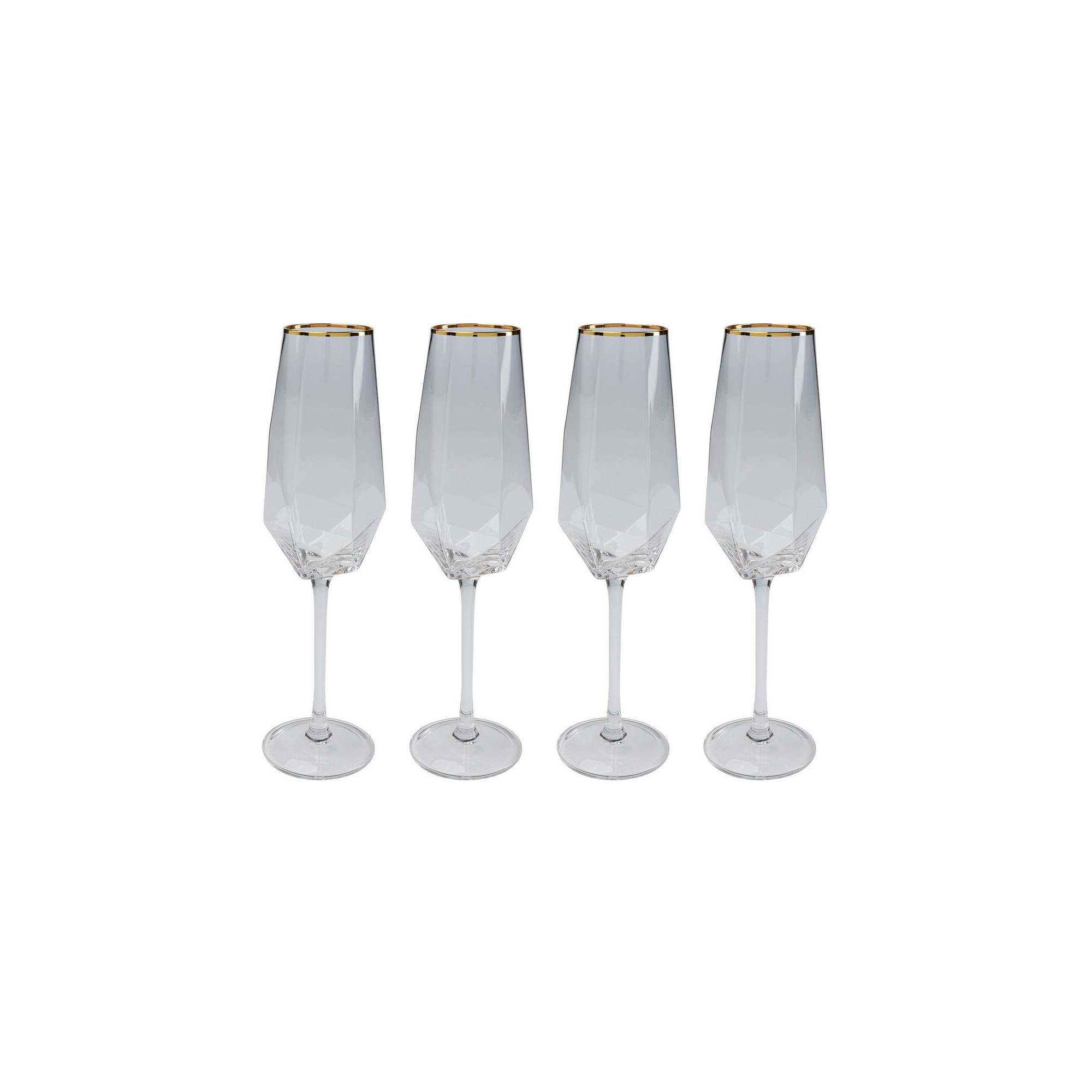 Flûtes à champagne Diamond Gold Rim set de 6 Kare Design