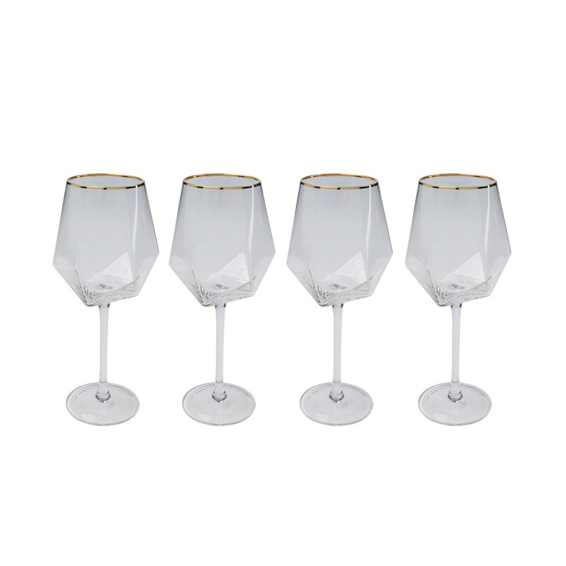 Verres à vin Diamond doré set de 6 Kare Design