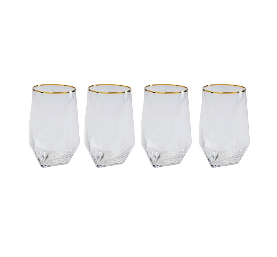 Verres à eau Diamond doré set de 6 Kare Design