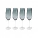 Flûtes à champagne Diamond fumé set de 6 Kare Design
