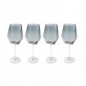 Verres à vin Diamond fumé set de 4 Kare Design