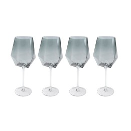 Verres à vin Diamond fumé set de 4 Kare Design