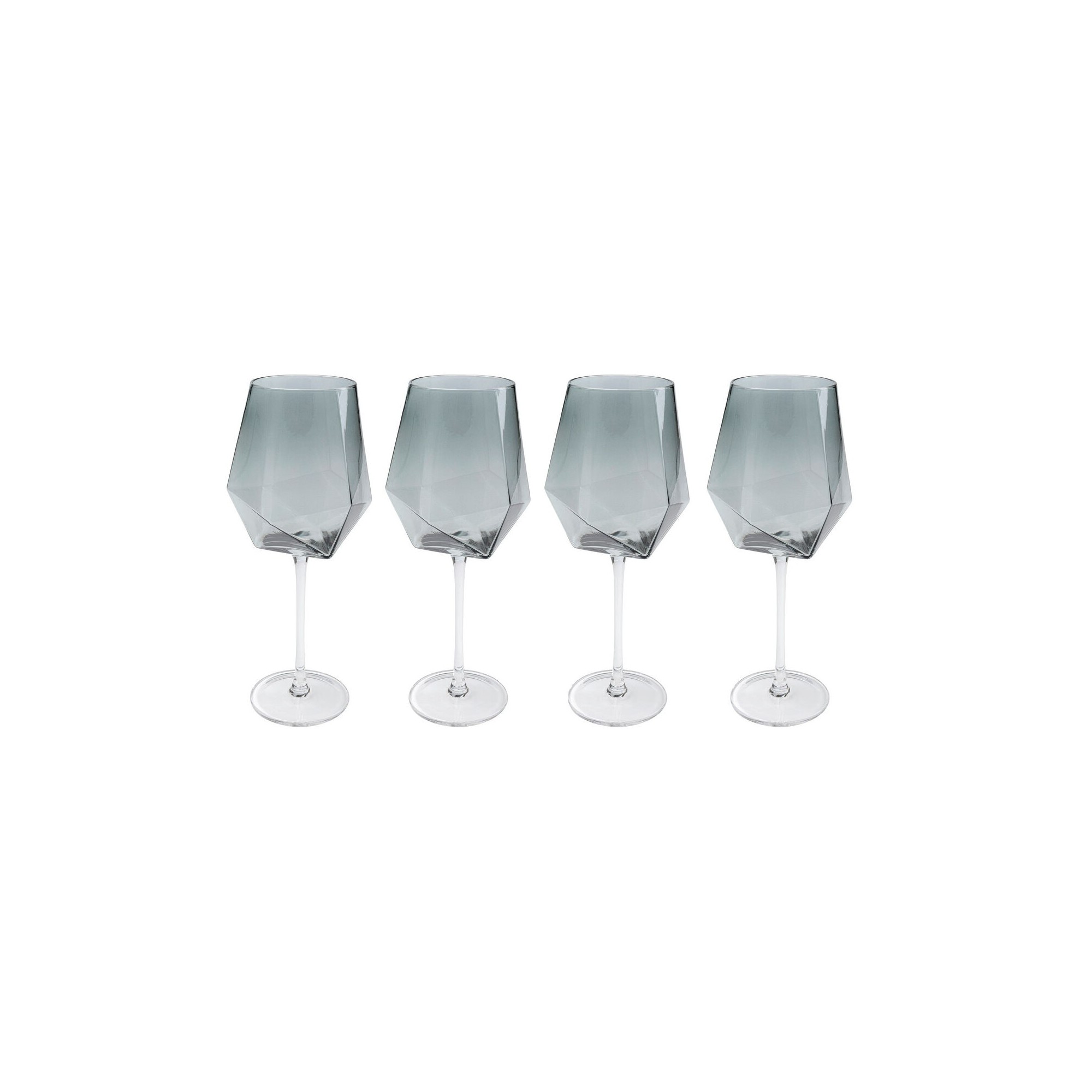 Verres à vin Diamond fumé set de 4 Kare Design