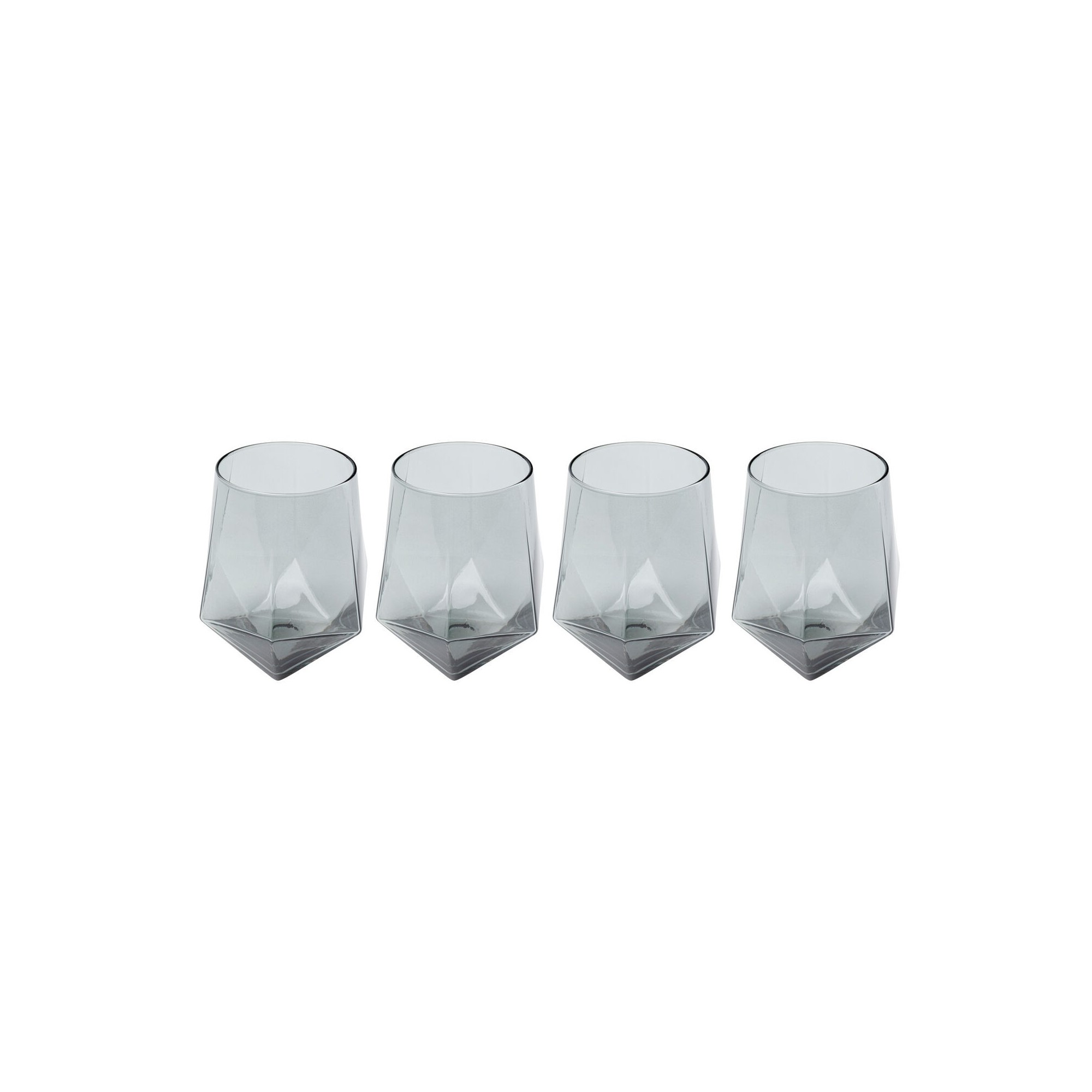 Verres à eau Diamond fumé set de 6 Kare Design