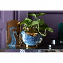 Vase doré grues bleues 29cm Kare Design