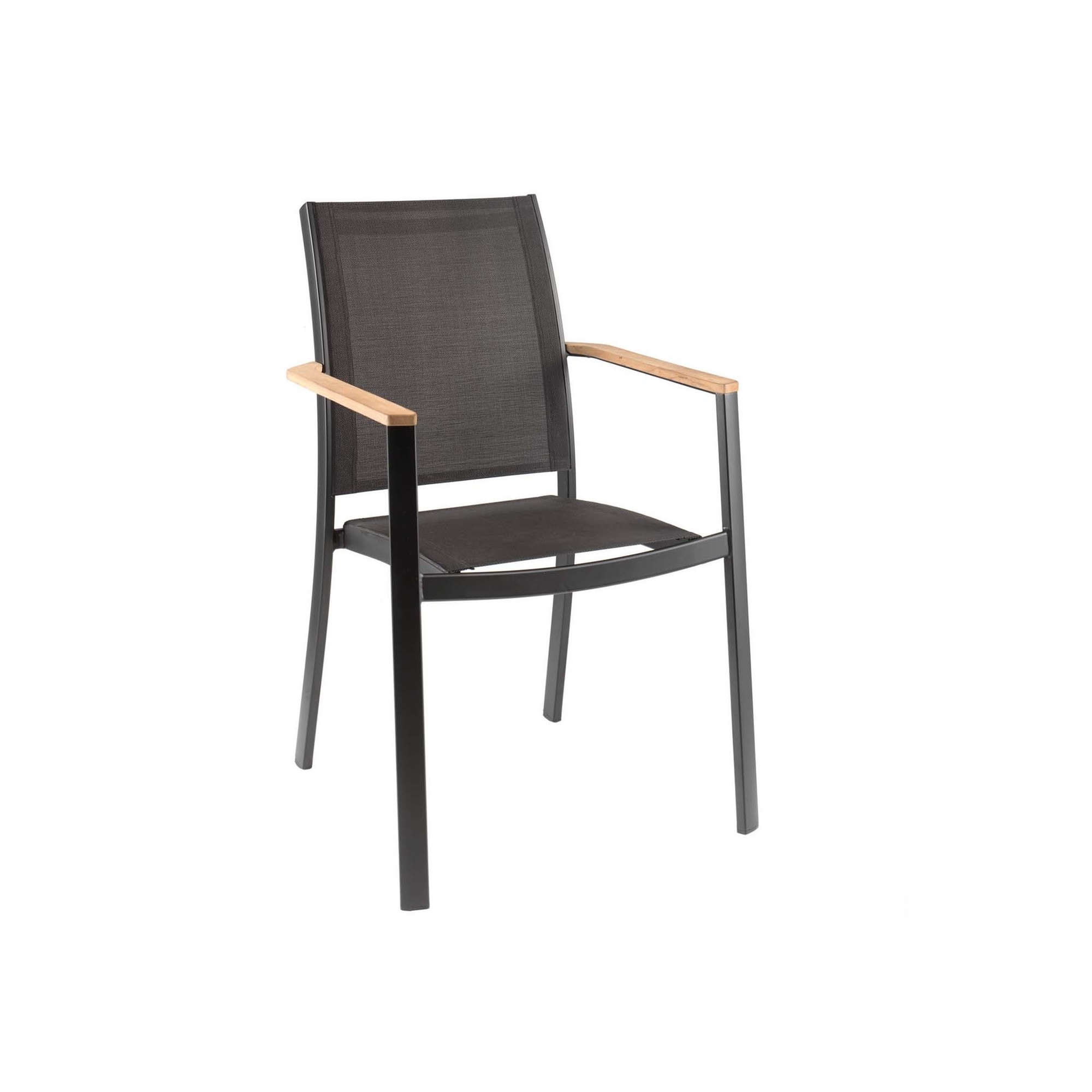 Chaise de jardin avec accoudoirs Bilbao noire Gescova