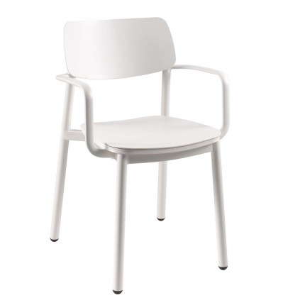 Outdoor chair with armrests Malta white Gescova