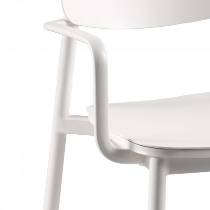 Outdoor chair with armrests Malta white Gescova