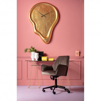Chaise de bureau pivotante Marisa velours gris Kare Design