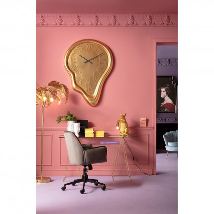 Chaise de bureau pivotante Marisa velours gris Kare Design