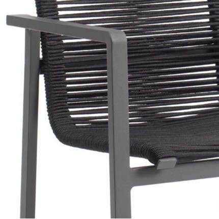 Chaise de jardin avec accoudoirs Aruba noire Gescova