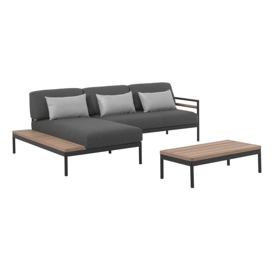 Salon de jardin Natal gris anthracite Gescova
