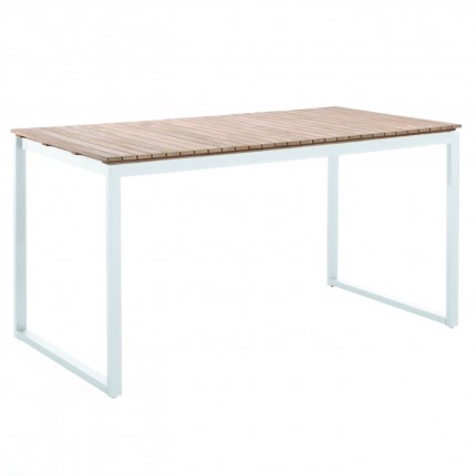 Ensemble de jardin table et 6 tabourets Pisa blanc Gescova