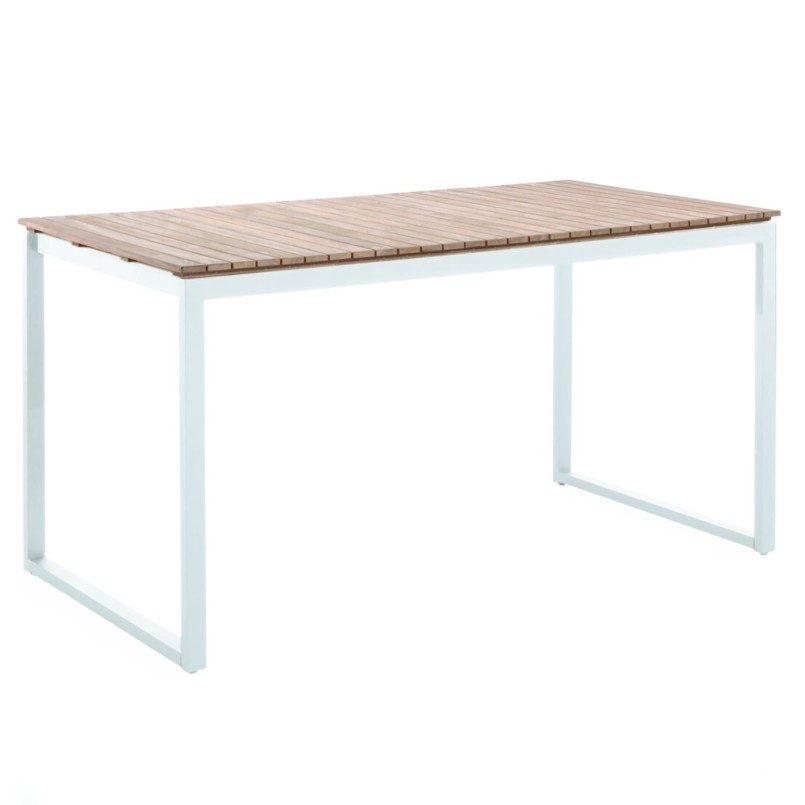 Ensemble de jardin table et 6 tabourets Pisa blanc Gescova
