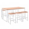 Ensemble de jardin table et 6 tabourets Pisa blanc Gescova