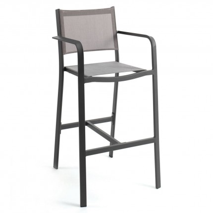 Ensemble de jardin table et 4 chaises Levante gris anthracite Gescova