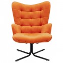 Fauteuil pivotant Oscar velours orange Kare Design