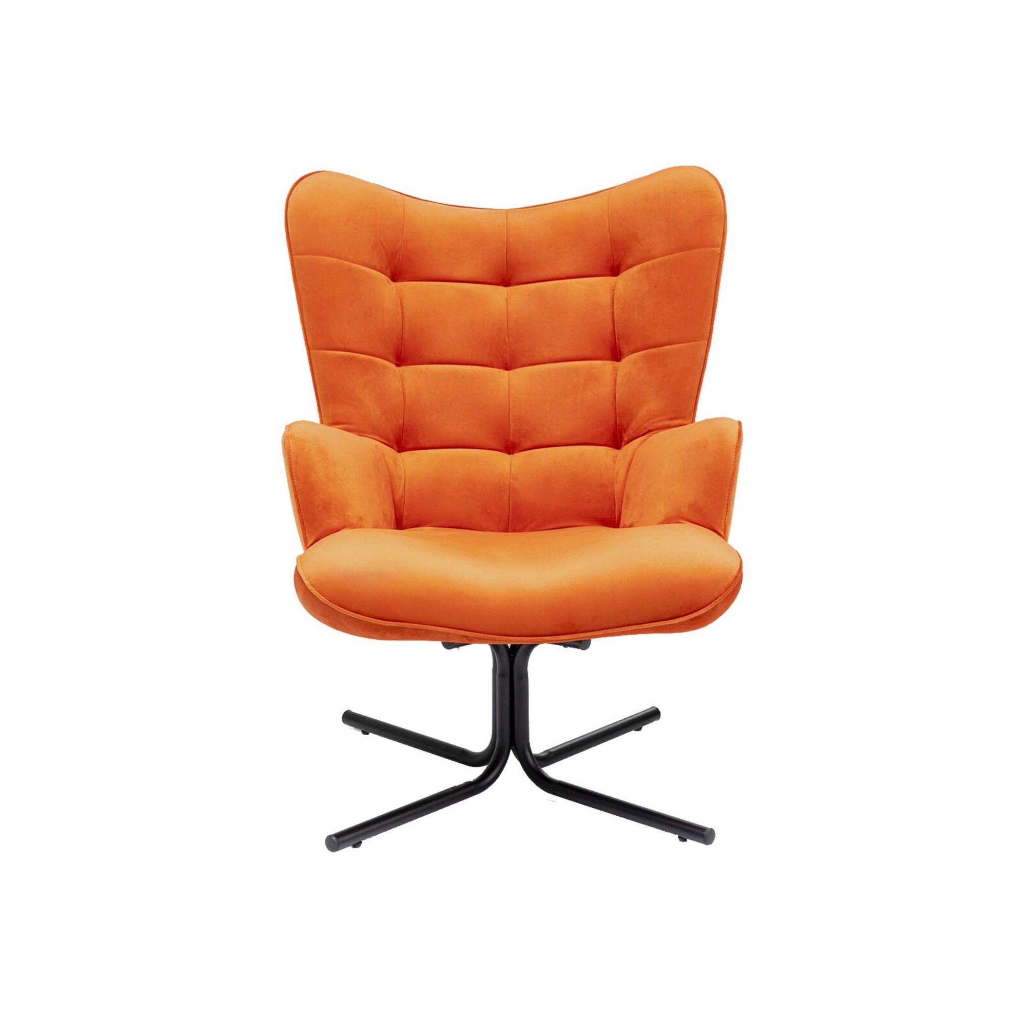 Fauteuil pivotant Oscar velours orange Kare Design