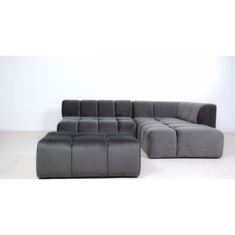 Pouf Belami velours gris