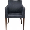 Chaise avec accoudoirs Mode cuir anthracite Kare Design